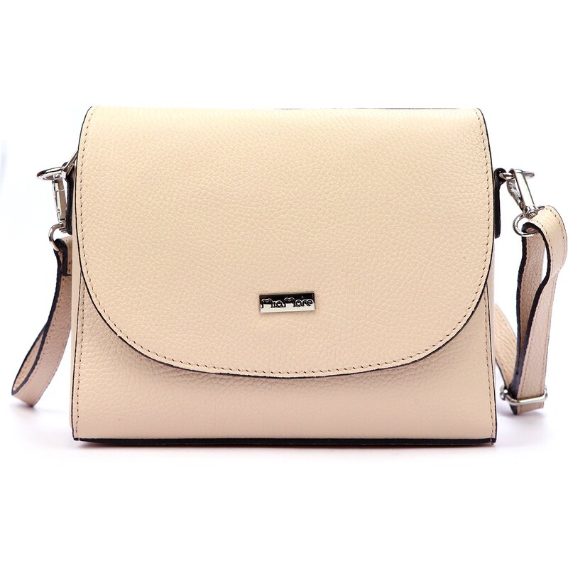 Kožená crossbody kabelka MiaMore 01-067 růžová
