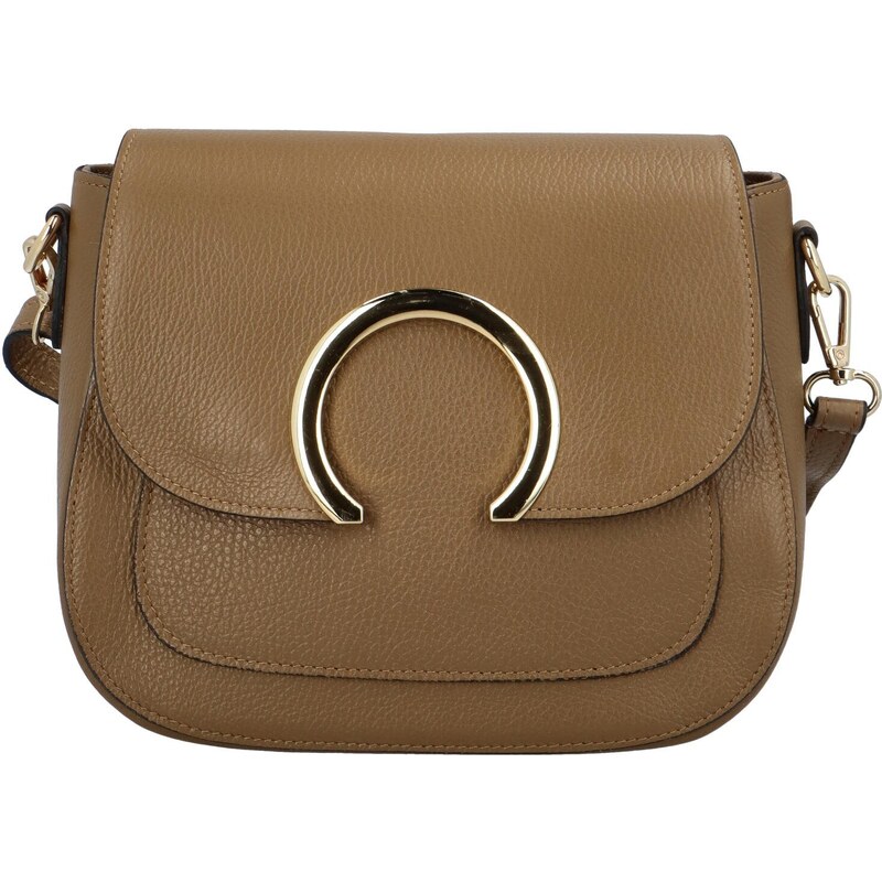 Delami Vera Pelle Dámská kožená crossbody kabelka khaki - Delami