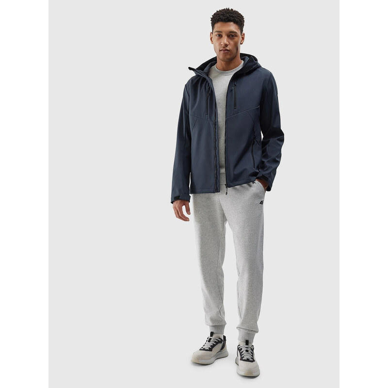 Pánská větruodolná bunda softshell membrána 8000 4F - šedá