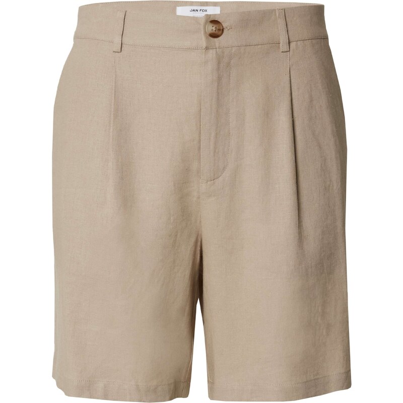 DAN FOX APPAREL Kalhoty se sklady v pase Alan šedobéžová