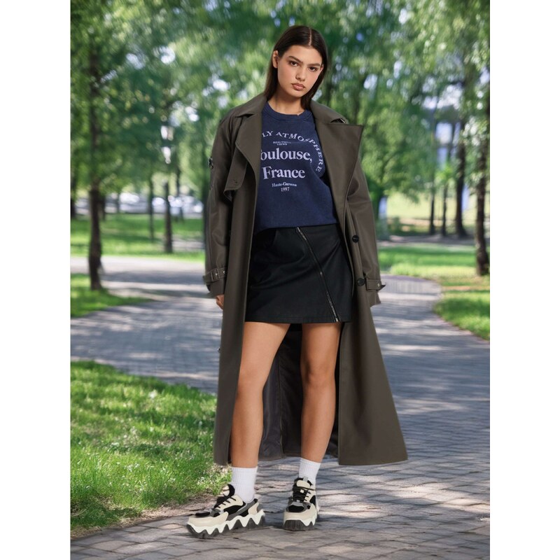 Sinsay - Koženková mini sukně - černá 90095665