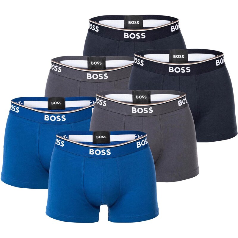 BOSS Boxerky modrá / šedá / bílá