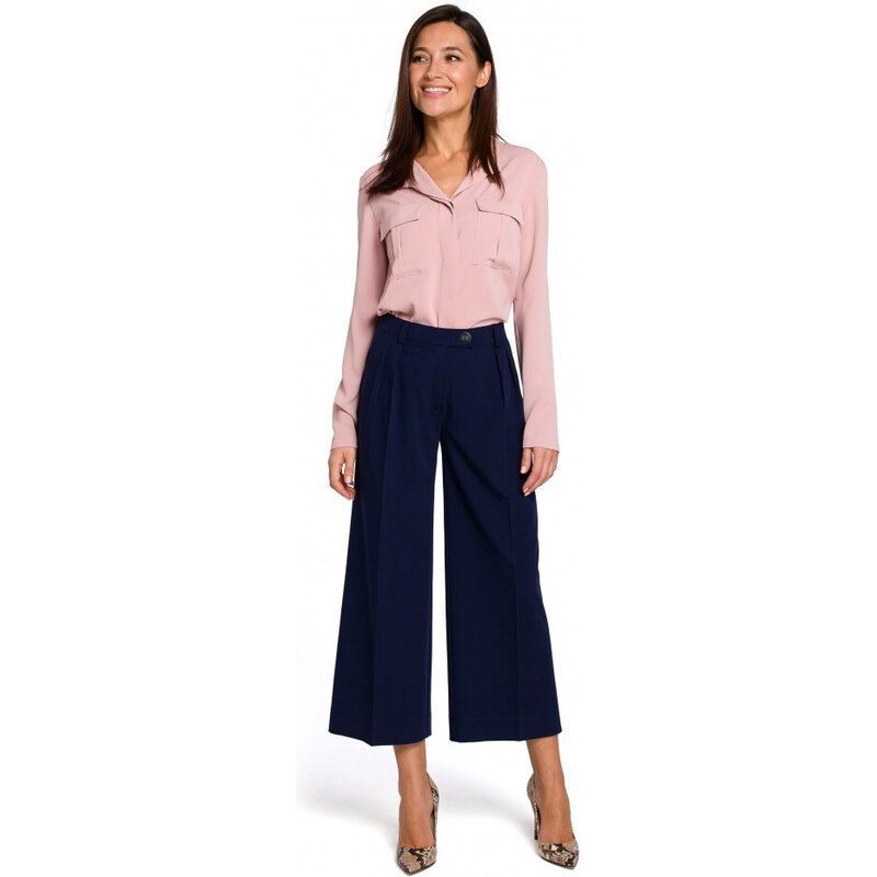 Dámské kalhoty S139 Tmavě modrá - Stylove 92380090