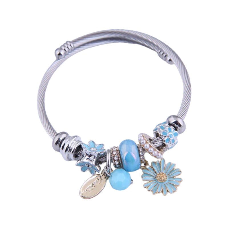 Flor de Cristal Náramek Florais - modrý - Náramek s přívěsky
