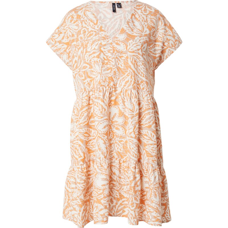 VERO MODA Letní šaty NETHE béžová / tmavě béžová / oranžová