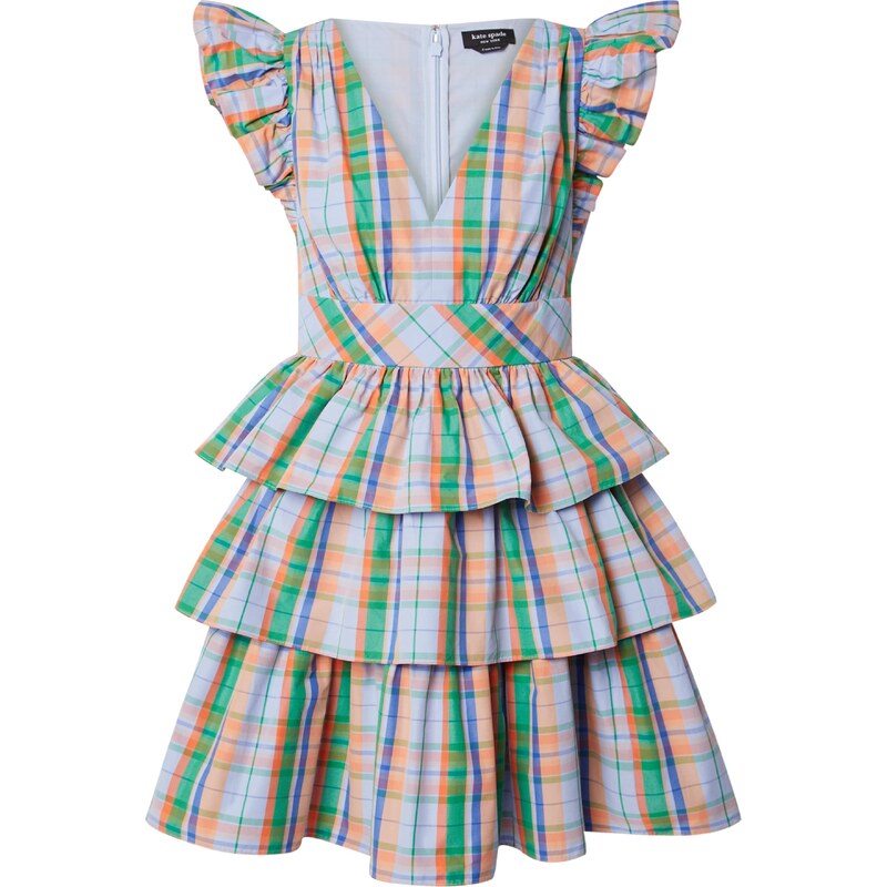 Kate Spade Šaty Sunshine Madras Tiered Dress světlemodrá / tmavě
