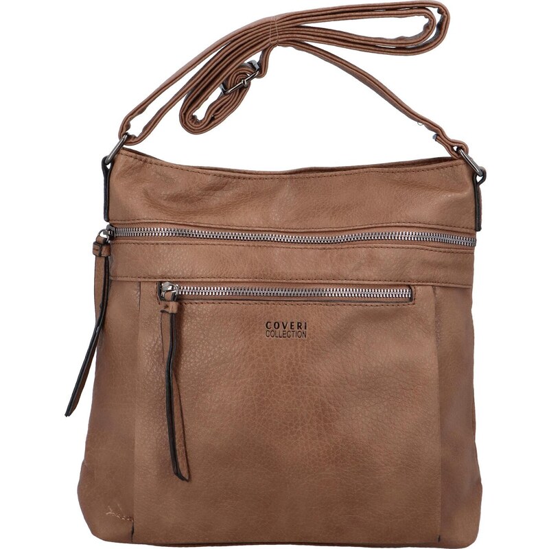 Coveri Moderní dámská koženková crossbody Anup, světle hnědá