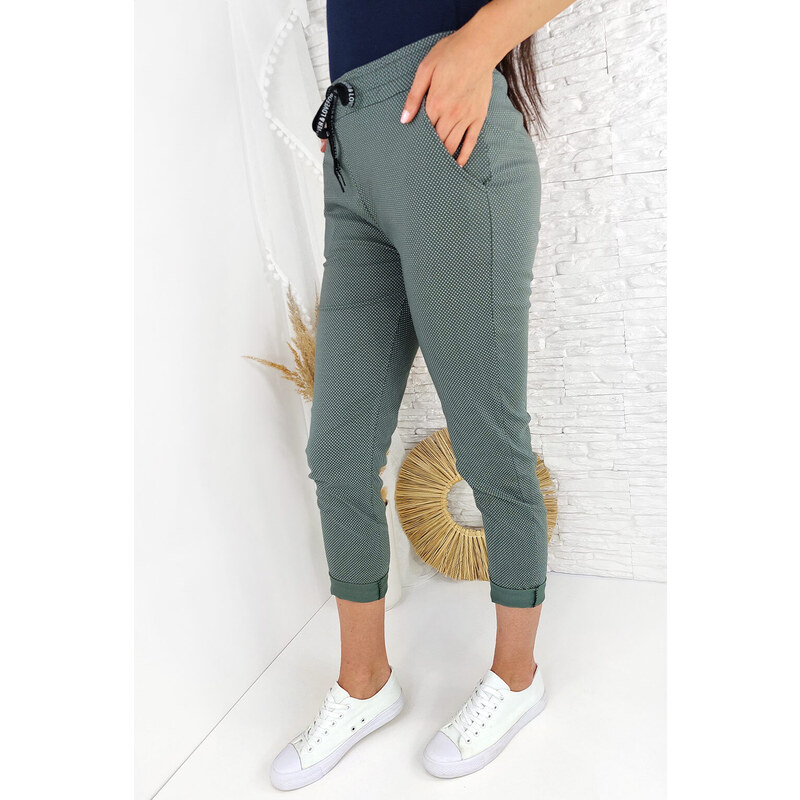 Italian style Kalhoty s puntíky MA-2068GR 92443238