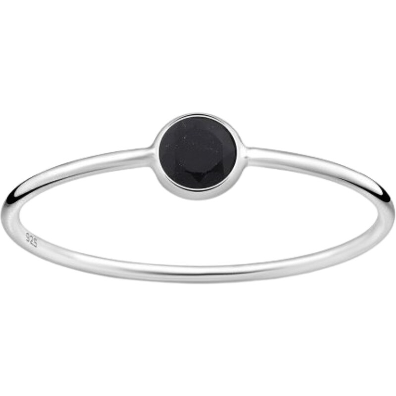 SYLVIENE Stříbrný prsten LARI Černý Spinel 92437290