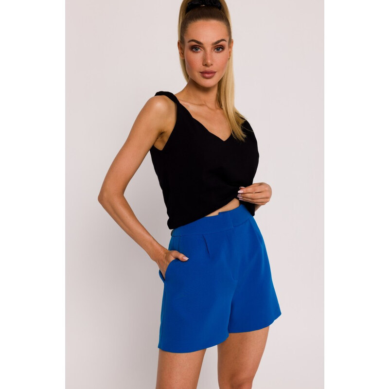 Moe M775 Šortky se záhyby - modré 92439377