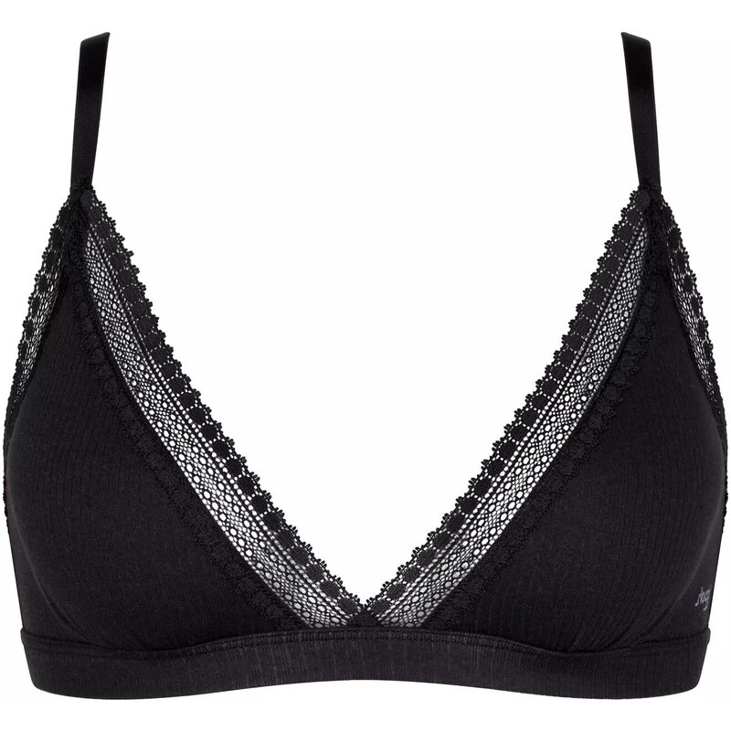 Dámská podprsenka GO Ribbed R Bralette - BLACK - černá 0004 - SLOGGI 105391303