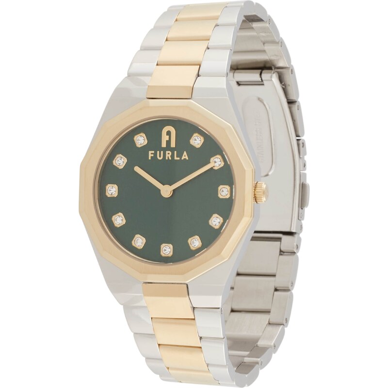 FURLA Analogové hodinky zlatá / smaragdová / stříbrná / průhledná 108756884