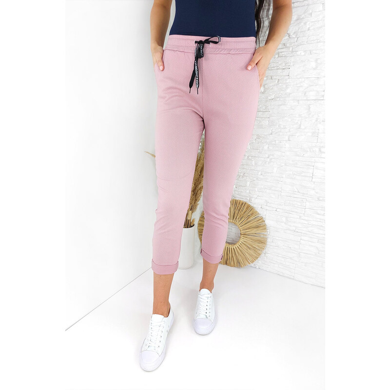 Italian style Růžové kalhoty s puntíky MA-2068PI 92572034