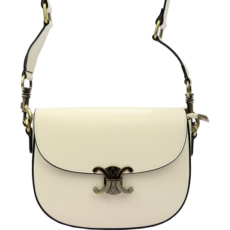 Kožená crossbody kabelka Luka 20-047 krémová 92653328
