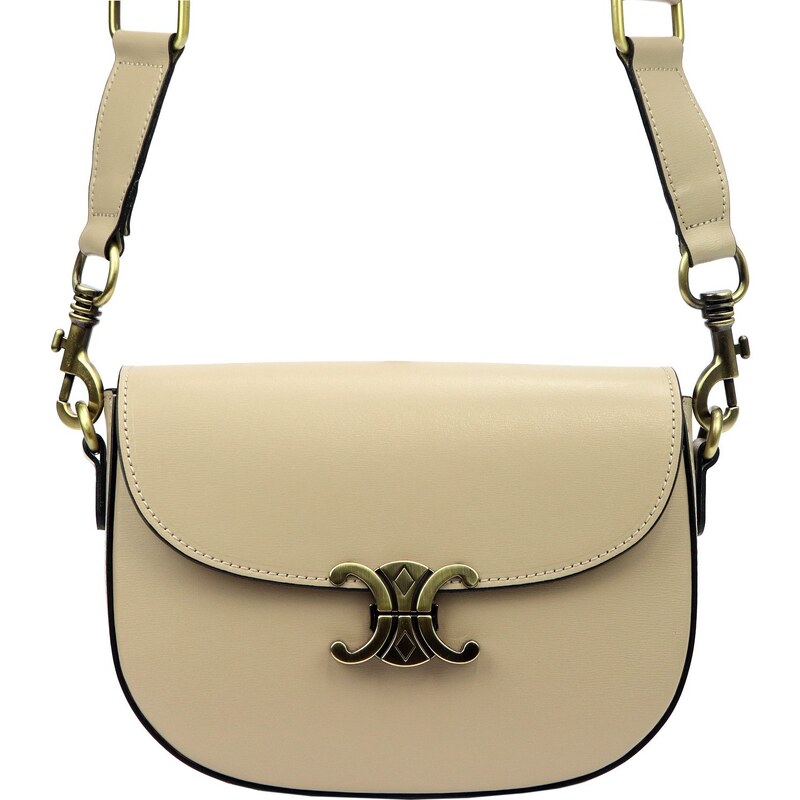 Kožená crossbody kabelka Luka 20-047 béžová 92653329