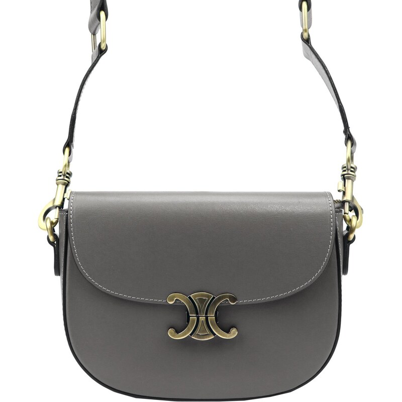 Kožená crossbody kabelka Luka 20-047 šedá 92653323