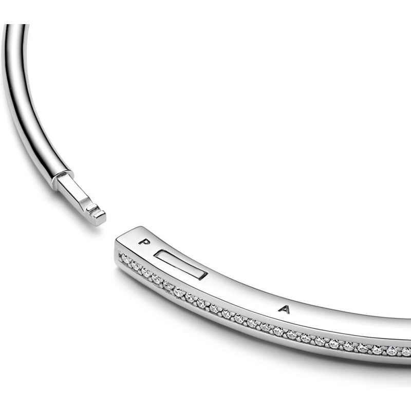 PANDORA pevný náramek Signature s I-D Pavé