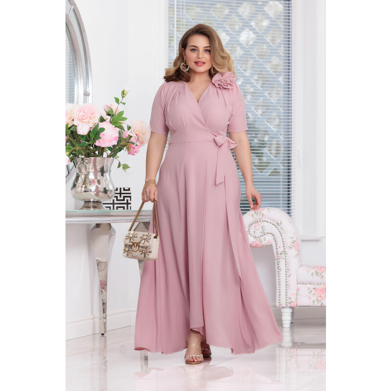 Elizabeth Collection Světle růžové zavinovací šaty