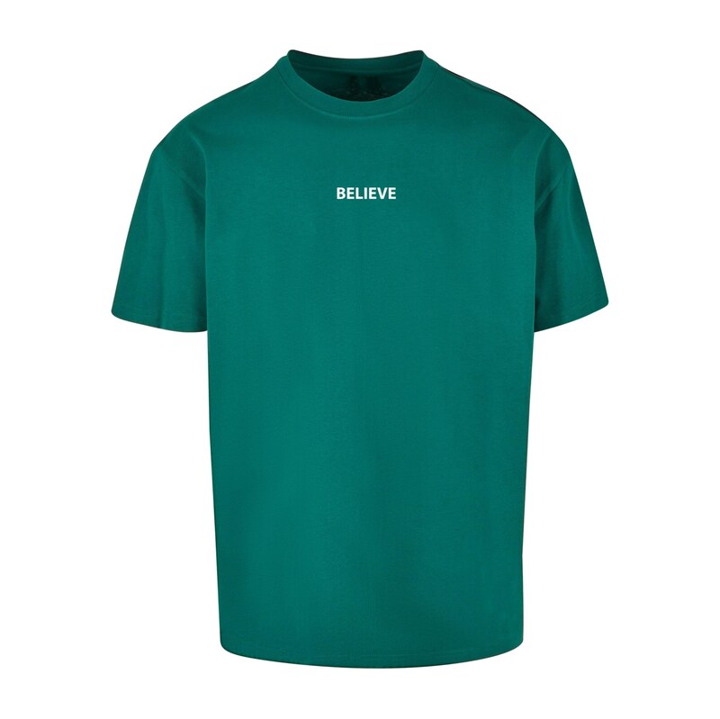 Merchcode Tričko Believe Front zelená / bílá