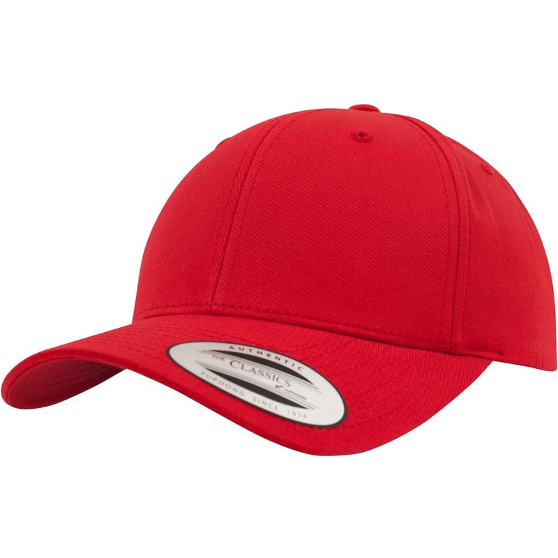 Flexfit Zakřivený klasický Snapback červený
