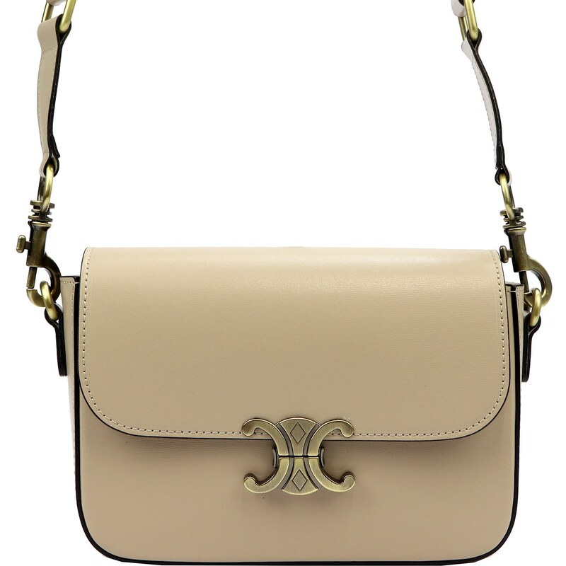 Kožená crossbody kabelka Luka 20-056 béžová 92734881