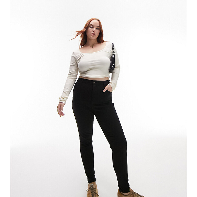 Topshop Hourglass Topshop Curve high rise Jamie jeans in black 112278776