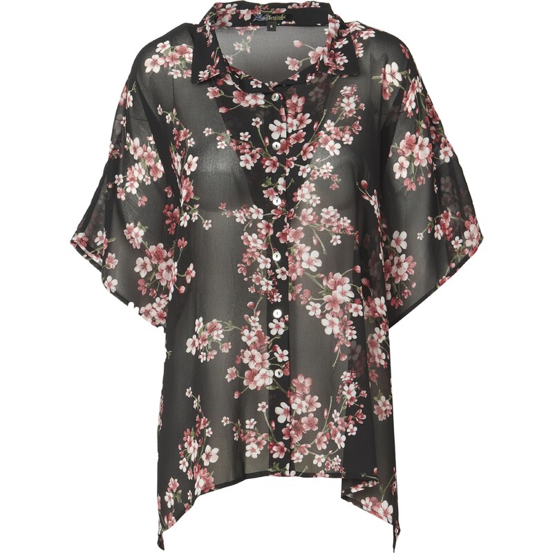 KOROSHI Halenka pink / černá / bílá