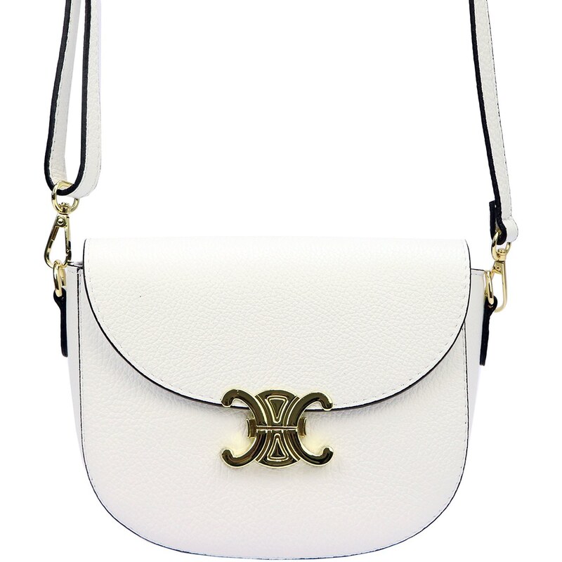 Kožená crossbody kabelka Luka 20-065 bílá 92755364