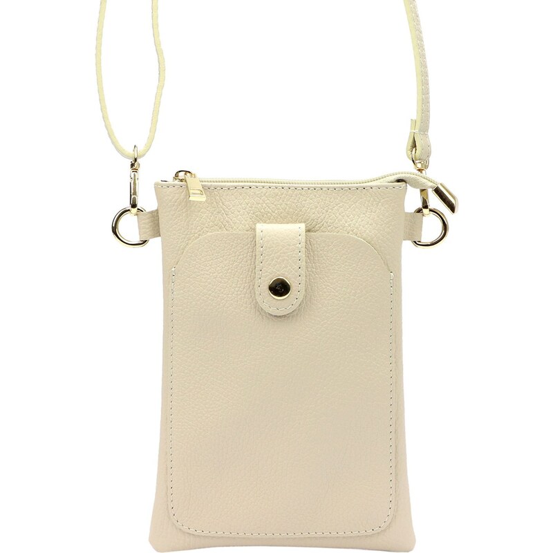 Kožená crossbody kabelka Luka 20-070 světle béžová 86642837