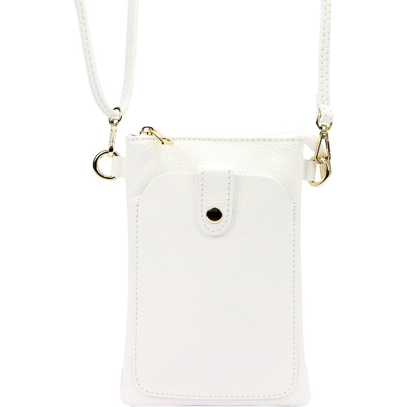 Kožená crossbody kabelka Luka 20-070 bílá 86642838