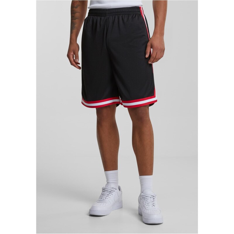 Urban Classics Stripes Mesh Shorts blkredwht