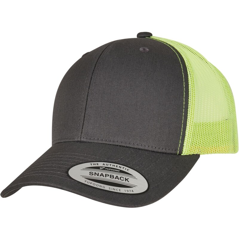 Flexfit Retro Trucker 2-Tone uhl/neonově zelená