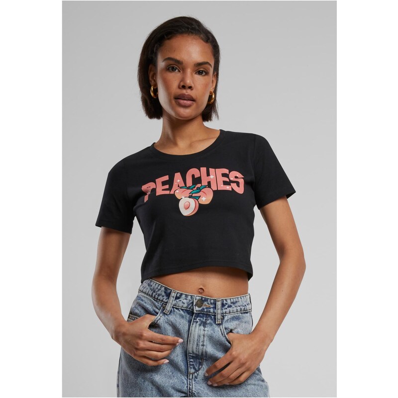 Mister Tee Peaches Cropped Tee černé