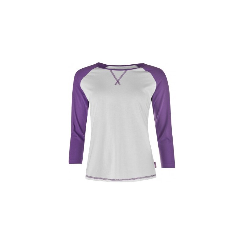 Miss Fiori Three Quarter Raglan Shirt Ladies, white/purple