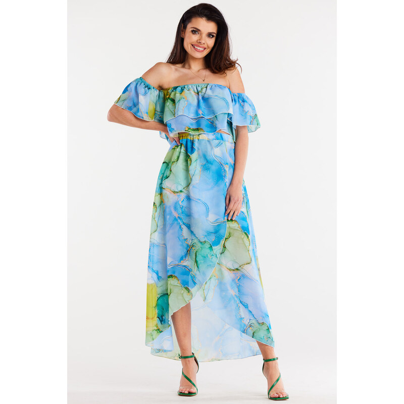 Awama Womans Skirt A512 Blue/Pattern