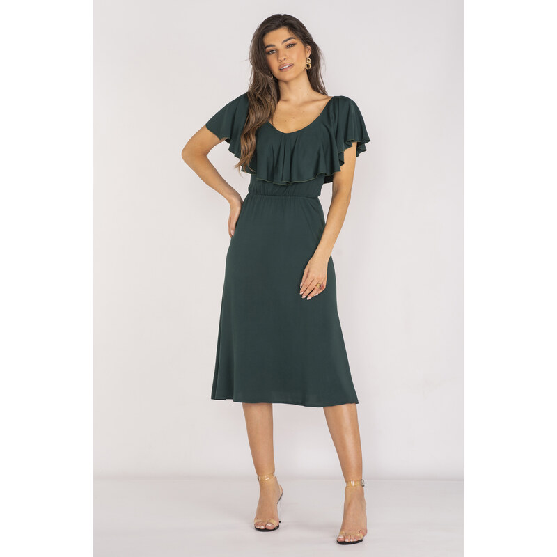 Awama Womans Dress A659 Bottle Green