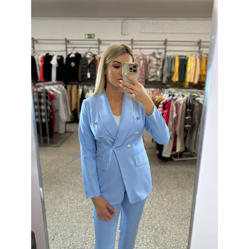 Blue elegant fabric pants LIVIEN 107076739