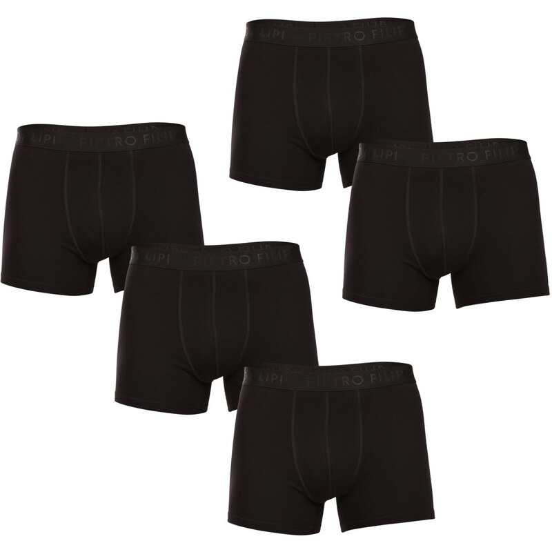 5PACK pánské boxerky Pietro Filipi černé (5BCL001)