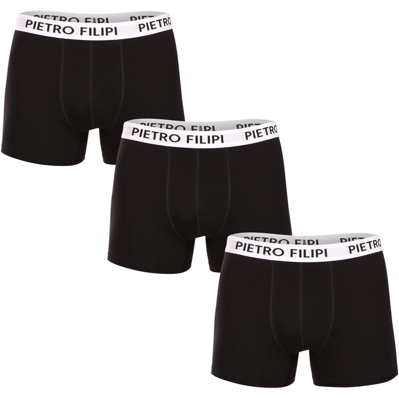 3PACK pánské boxerky Pietro Filipi černé (3BCL003)