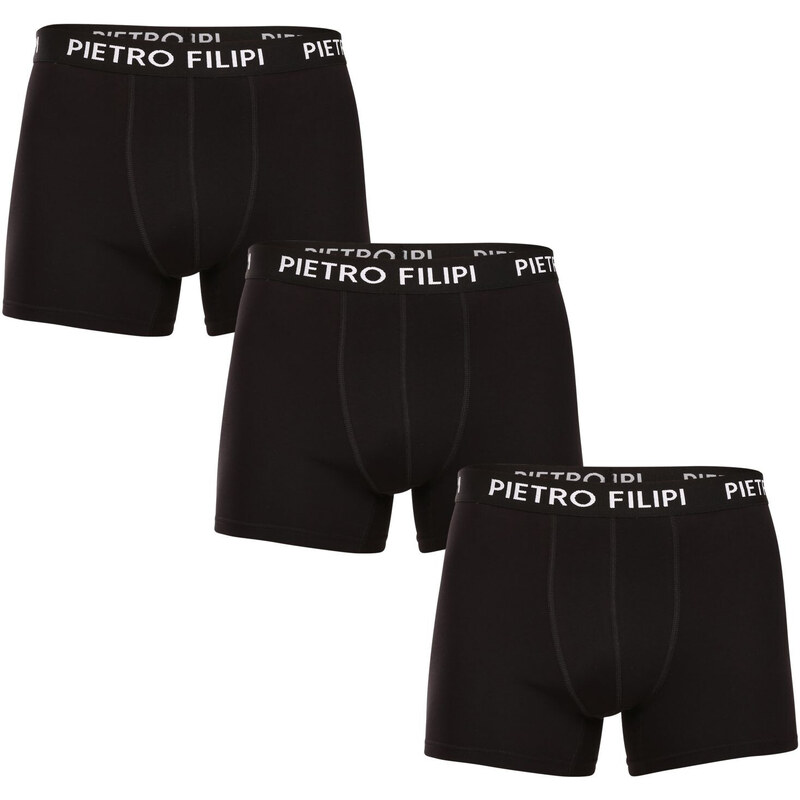 3PACK pánské boxerky Pietro Filipi černé (3BCL002)