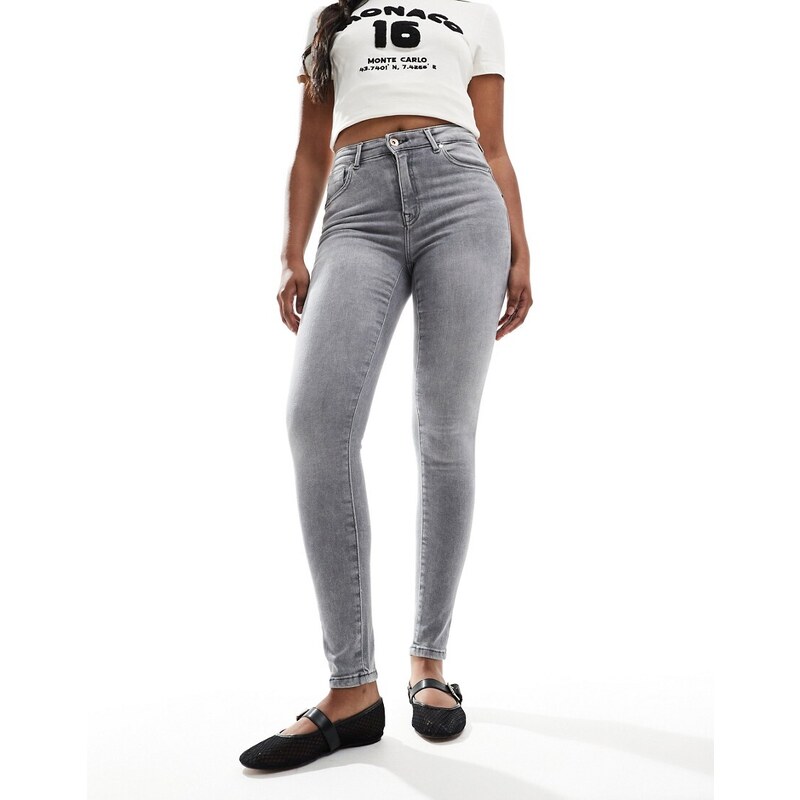ONLY push up skinny jeans in grey wash