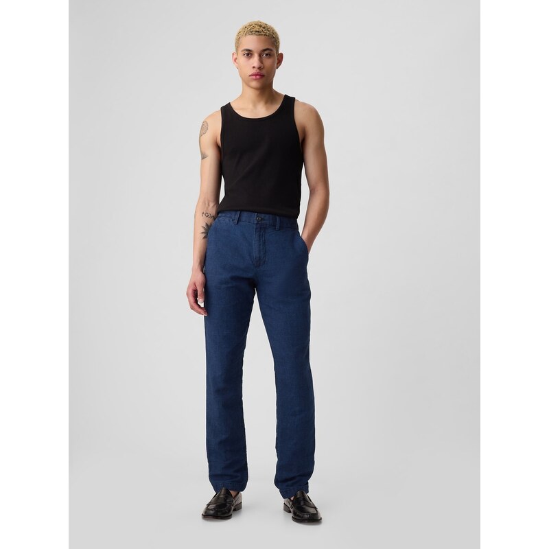 GAP Lněné kalhoty Slim - Pánské
