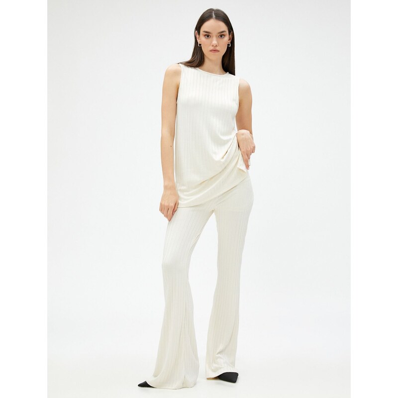 Koton Kalhoty s vysokým pasem Flare Leggings