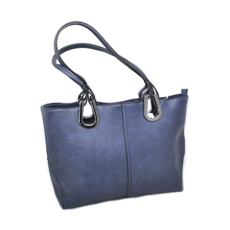 Elegantní shopper kabelka s kovovými detaily Anekta J833PC modrá 92851987