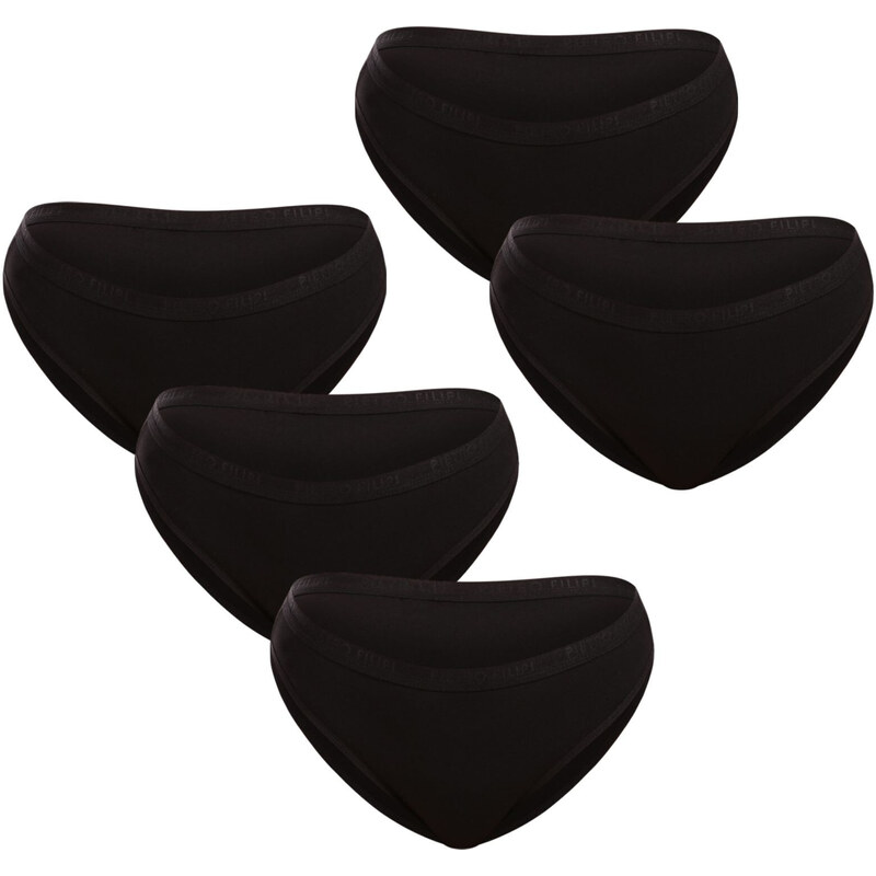 5PACK dámské kalhotky Pietro Filipi černé (5KB001)