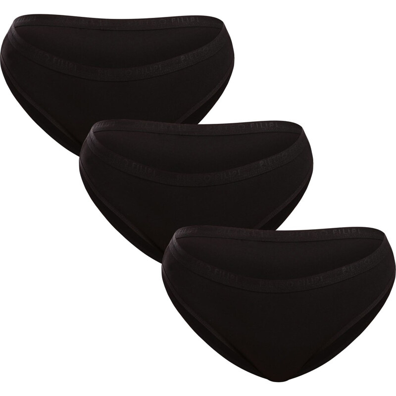 3PACK dámské kalhotky Pietro Filipi černé (3KB001)