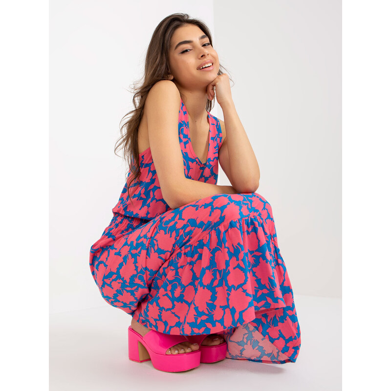 Dámské šaty D73771R30391A růžovo-modré - FPrice