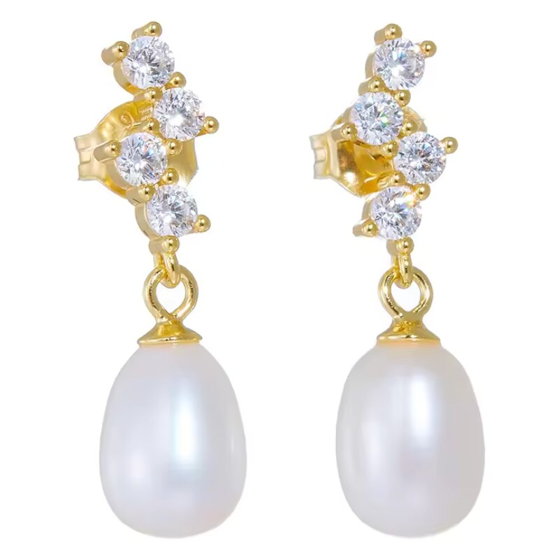 Olivie Stříbrné náušnice PERLA GOLD 8703