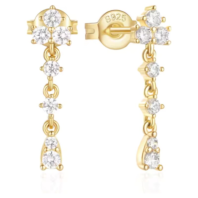 Olivie Stříbrné náušnice ELSA GOLD 8698