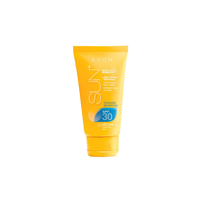 Avon Osvěžující voděodolný hydratační opalovací krém na obličej pro citlivou pleť SPF 30 Sun+ 50 ml